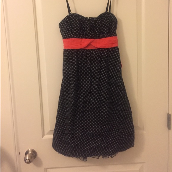 Polka Dot Dress with Red Belt - Picture 1 of 3